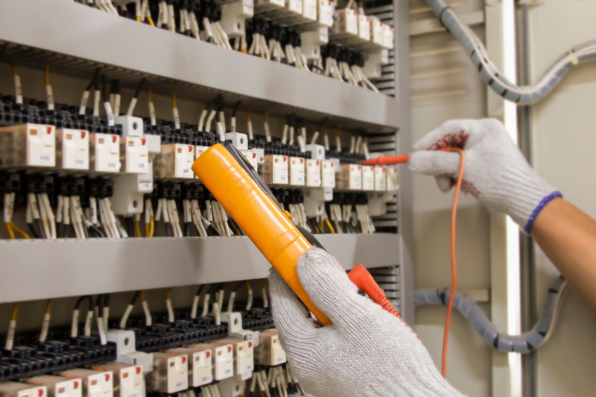 Technicians use multimeter to test or diagnose electrical control devices.